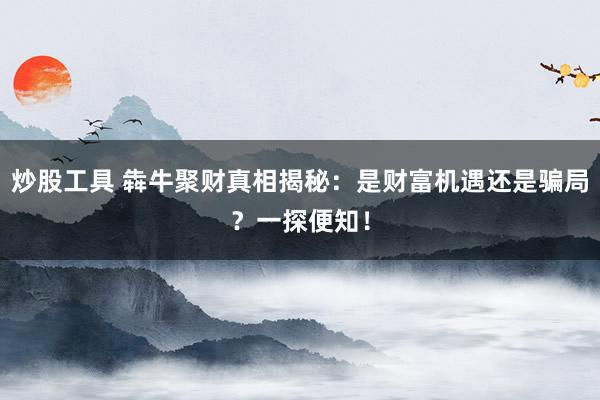 炒股工具 犇牛聚财真相揭秘：是财富机遇还是骗局？一探便知！