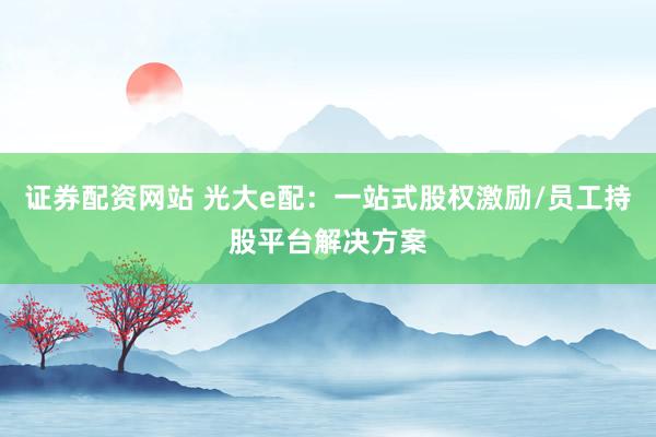 证券配资网站 光大e配：一站式股权激励/员工持股平台解决方案