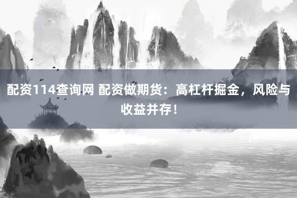 配资114查询网 配资做期货：高杠杆掘金，风险与收益并存！