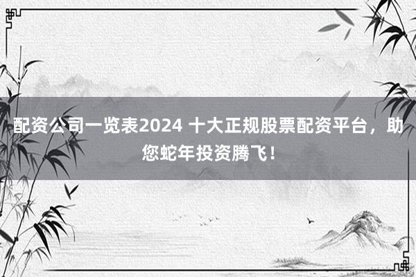 配资公司一览表2024 十大正规股票配资平台，助您蛇年投资腾飞！