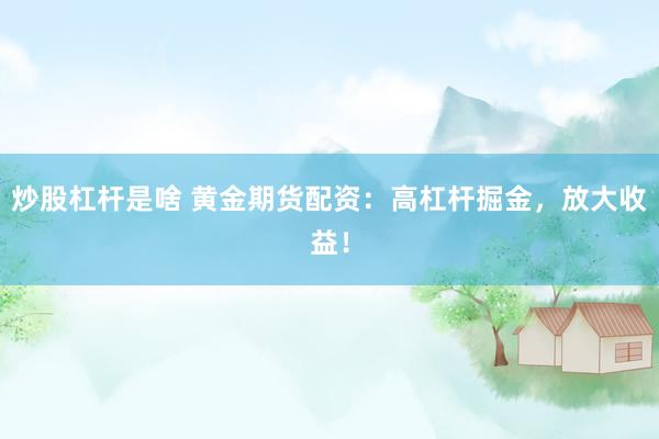 炒股杠杆是啥 黄金期货配资：高杠杆掘金，放大收益！