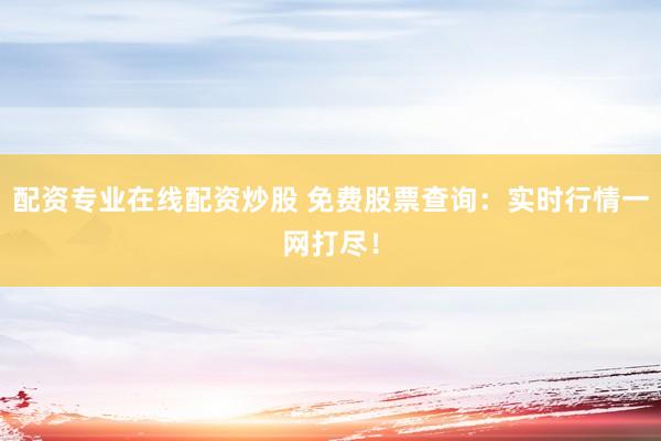 配资专业在线配资炒股 免费股票查询：实时行情一网打尽！