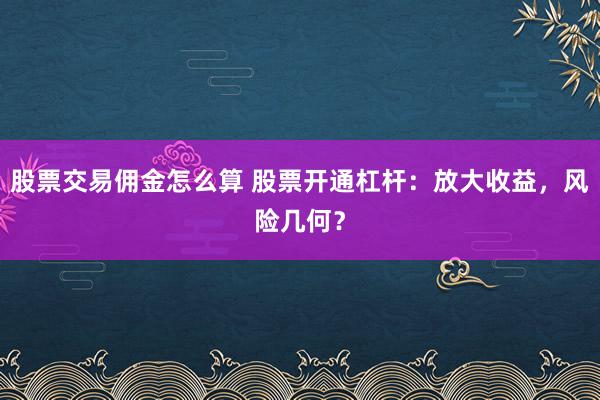 股票交易佣金怎么算 股票开通杠杆:放大收益,风险几何?