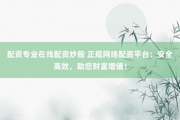 配资专业在线配资炒股 正规网络配资平台：安全高效，助您财富增值！